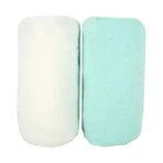 Draps 2 Broy 60X120Cm 100% Coton Blanc/Turquoise Babycalin