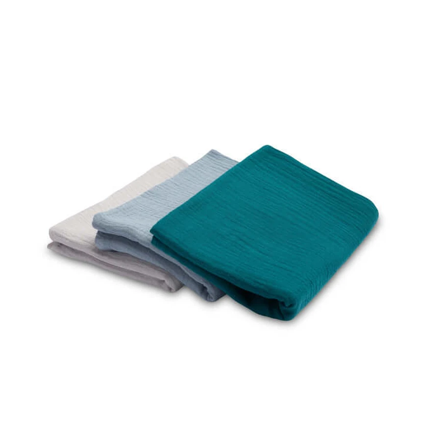 Pannolini in mussola blu uniforme 3 conteggi 60X80Cm
