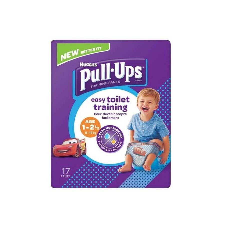 Scutece Pull-Ups de tranziție, Băieți, 8-17 kg, 17 buc, Huggies