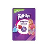 Scutece Pull-Ups de tranziție, Fetițe, 18-23 kg, 15 buc, Huggies