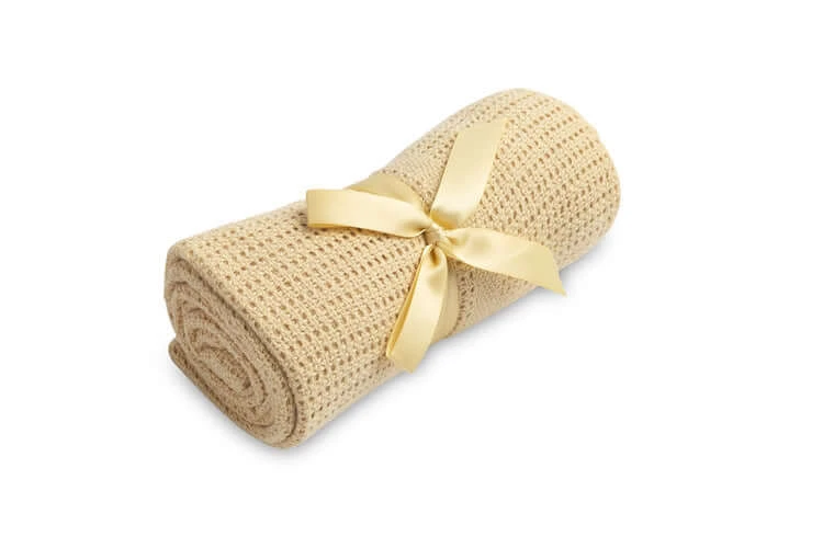 Decke 100% Baumwolle Moli Beige Sensillo