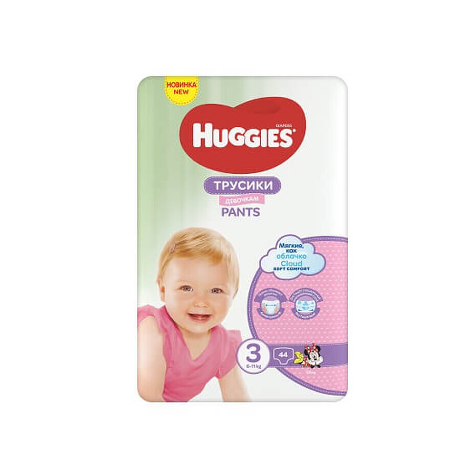 Windel Soft Comfort Pants Girl Nr. 3, 6-11 kg, 44 Stück, Huggies