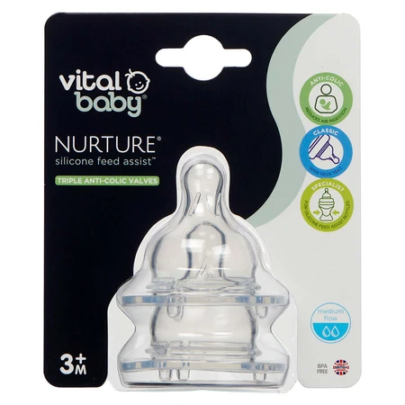 Suzete din silicon 3 + luni Vital Baby hrănire sprijin