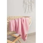 Couverture en bambou et coton rose 100X80