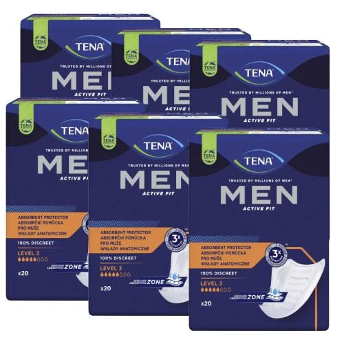 Zestaw TENA MEN Active Fit Level 3, 20szt. x 6 opakowań