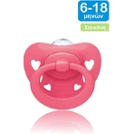 Nuk Signature Suzeta ortodontică Silicon cu husă Inimi - Fucsia Roz pentru 6-18 luni