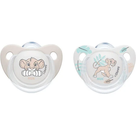 Nuk Chupetes de Silicona Rey León - Gris para 6-18 meses 2pcs