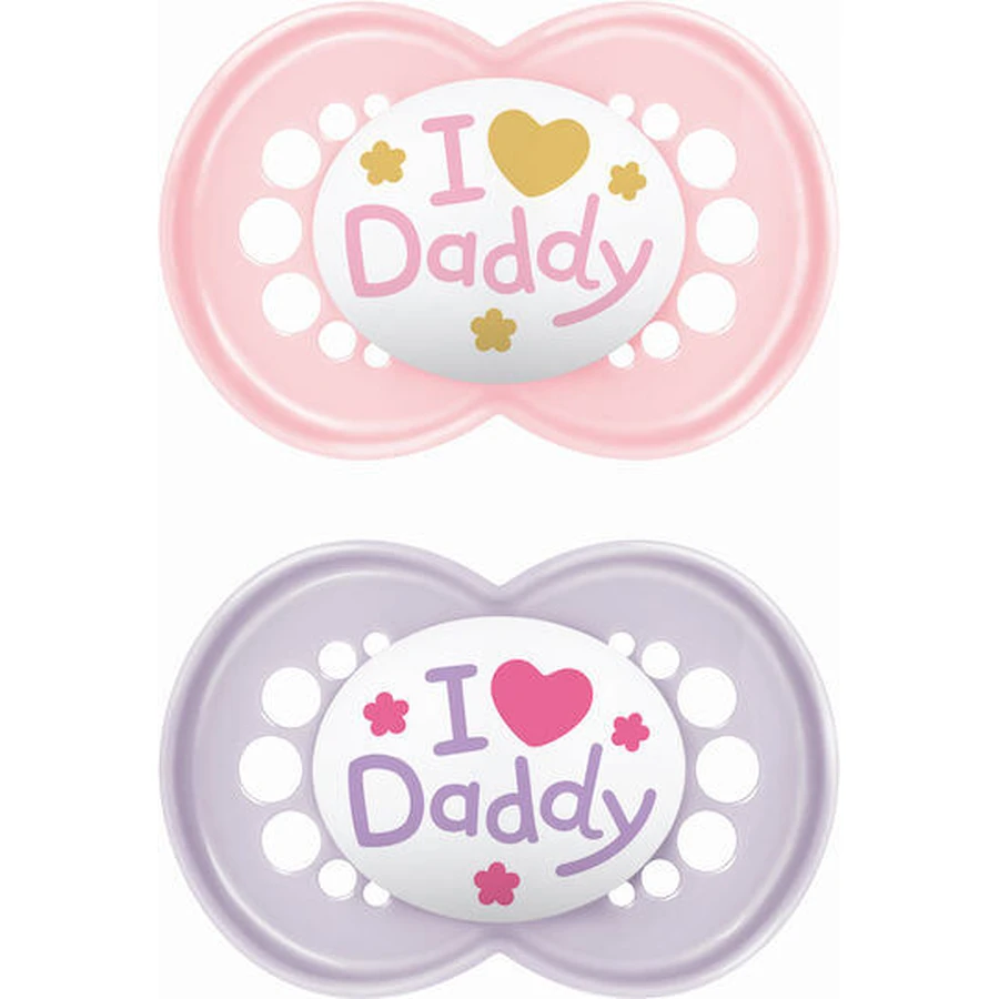 Ciucci ortodontici in silicone Mam I Love Mummy - Turchese-Blu per 6-16 mesi 2 pz.