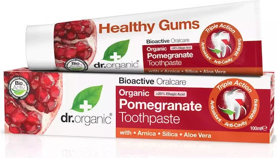 Dr.Organic Granatapfel-Zahnpasta für empfindliche Zähne und Karies 100ml