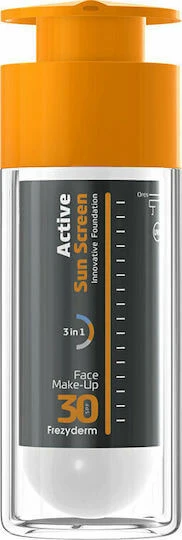 Frezyderm Active Sun Screen Innovative Foundation Wasserbeständige Gesichts-Sonnencreme SPF30 30ml
