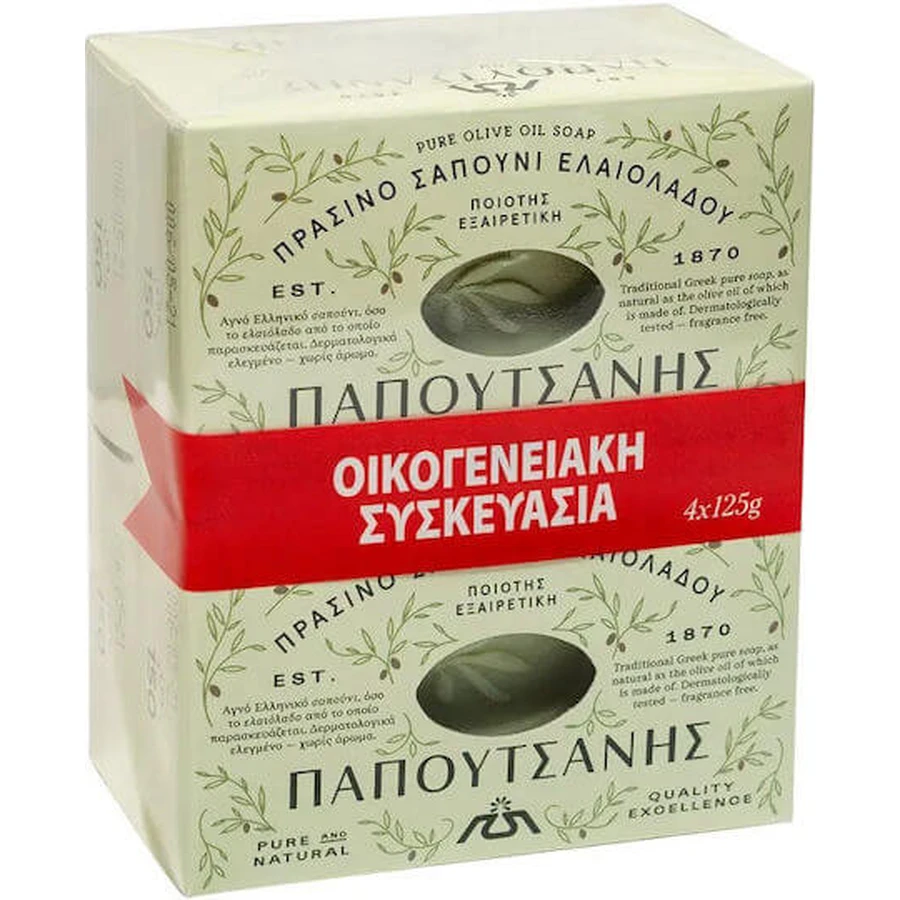 Papoutsanis Pure Olive Săpun Verde 4x125gr