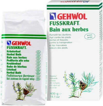 Gehwol Fusskraft Fusskraft Kräuterbad Reinigungssalz für Blasen, Schwielen und rissige Hornhaut mit Urea 400gr