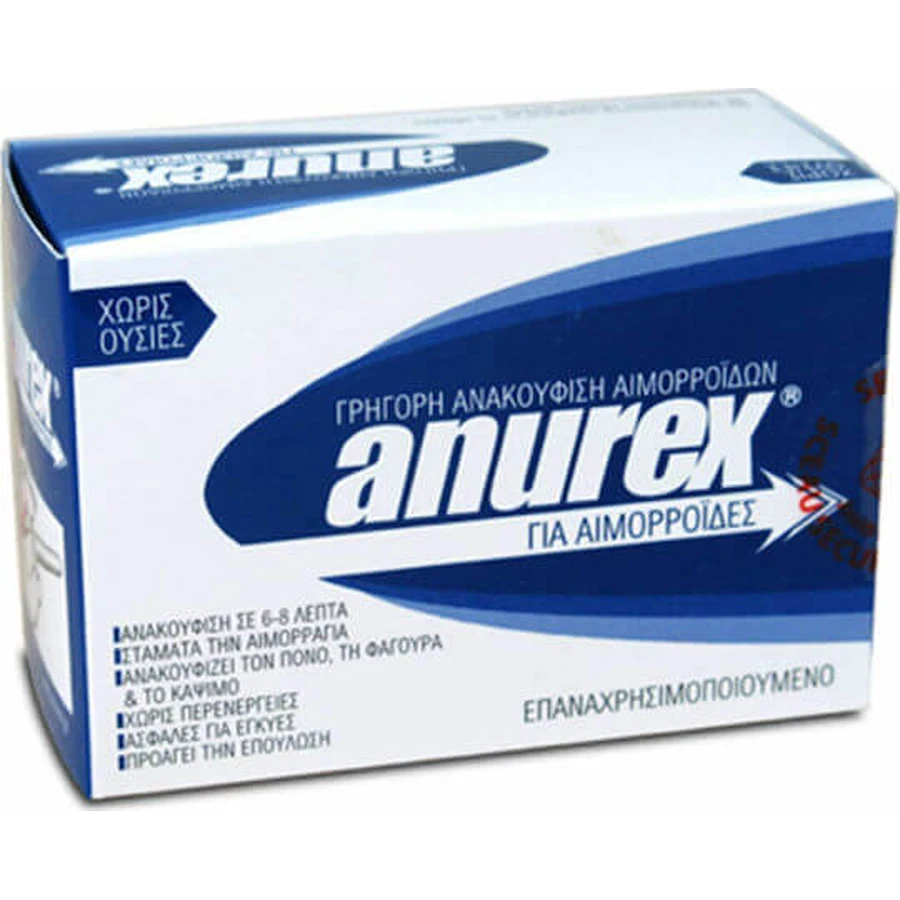 Suppositoires d'Anurex pour les hémorroïdes
