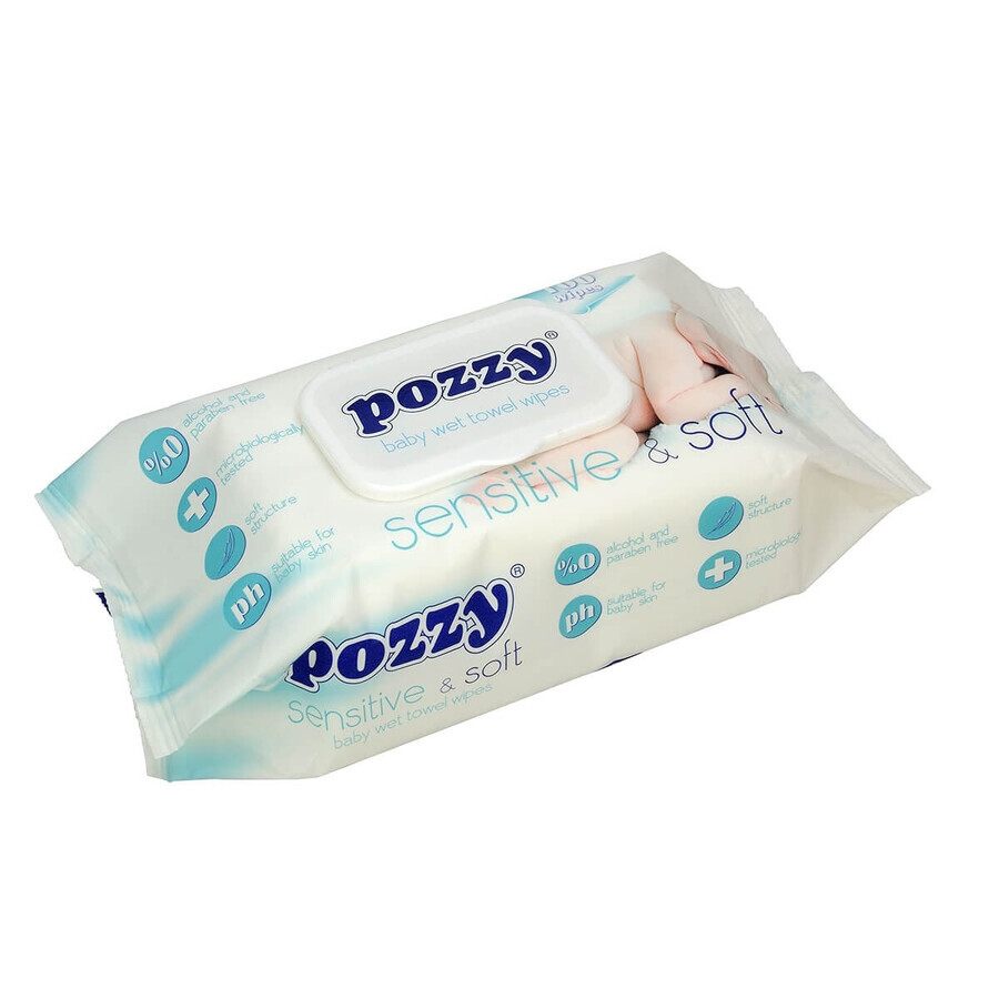 Servetele umede Sensitive Soft, 100 bucati, Pozzy