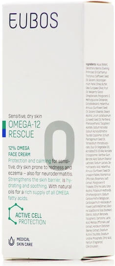 Eubos Omega-12 Rescue Day Feuchtigkeitsspendende Gesichtscreme gegen Rötungen 50ml