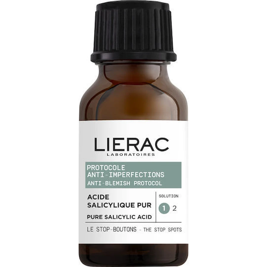 Lierac Protocole Solution 1 Serum Calmant și Hidratant pentru Față cu Acid Salicilic pentru Pete Pigmentare și Acnee 15ml