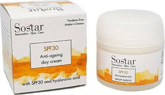 Sostar Focus Day Feuchtigkeits- und Anti-Ageing-Gesichtscreme SPF30 mit Hyaluronsäure und Panthenol 50ml
