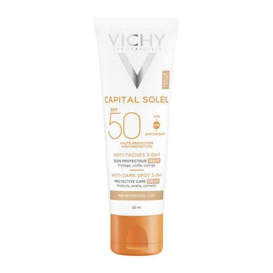 Vichy Capital Soleil Capital Soleil 3-in-1 wasserfeste Anti-Pete 3-in-1 Gesichtscreme mit SPF50 mit Pigment 50ml