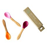 Set of 3 bamboo spoons, pink, red and orange, Eco Rascals