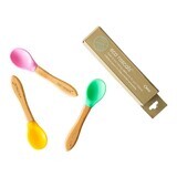 Set of 3 bamboo spoons, pink, green and yellow Eco Rascals