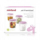 Set 4 recipiente din plastic, Rose, 250 ml, Miniland