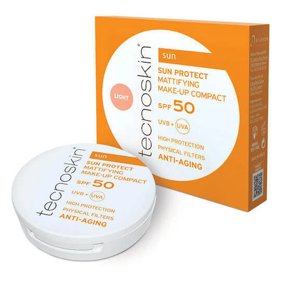 Tecnoskin Sun Protect Pudră de Față cu Protecție Solară Waterproof SPF50 cu Pigment Light 10gr