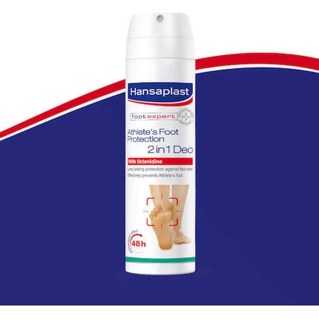 Hansaplast Foot Expert 2 in 1 Deodorant 48h sub formă de Spray pentru ciuperca piciorului Fără aluminiu 150ml