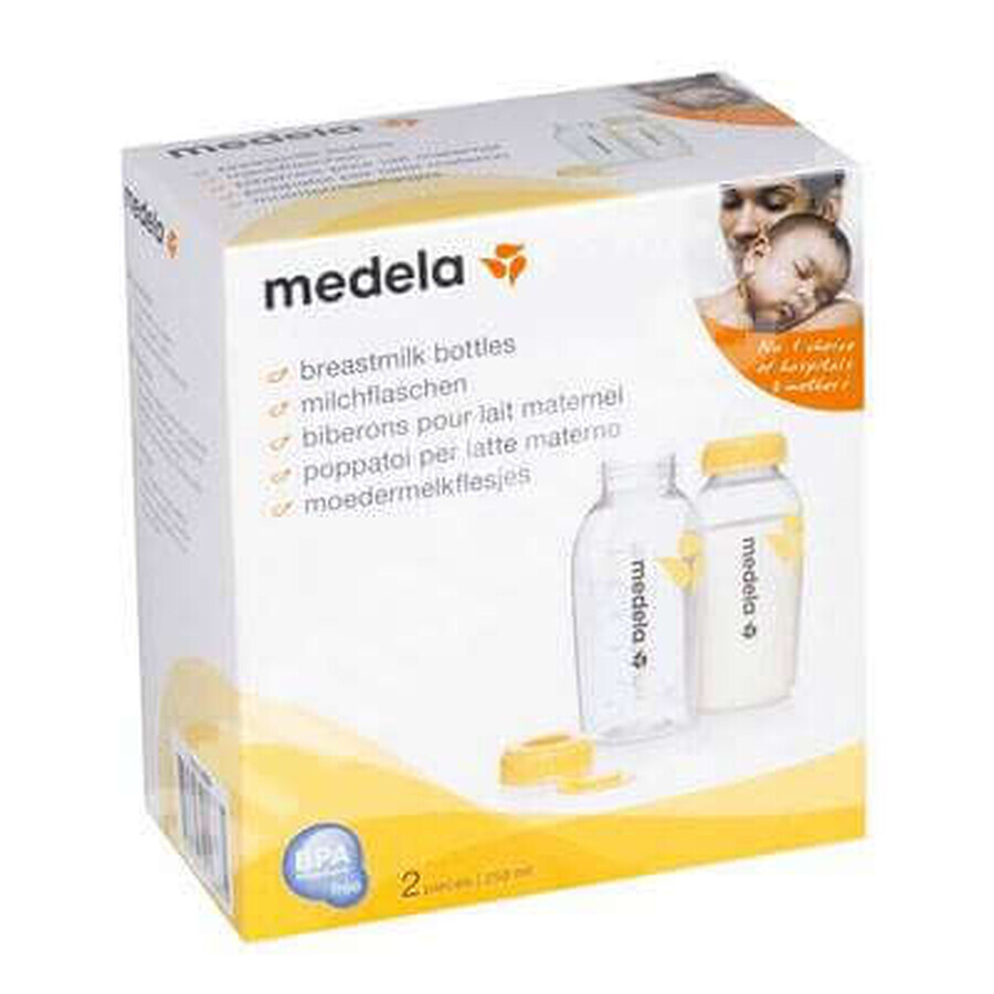 Set biberoane pentru colectarea laptelui, 2x250 ml, Medela