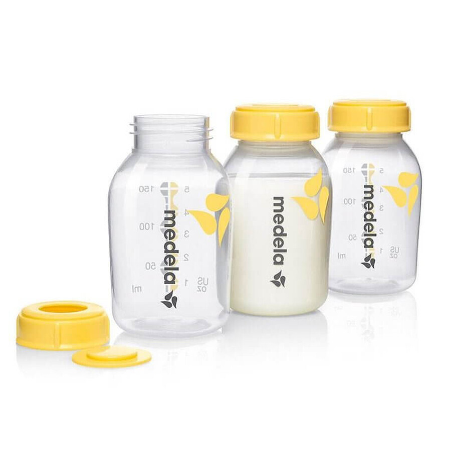 Milk collection bottle set, 3x150 ml, Medela