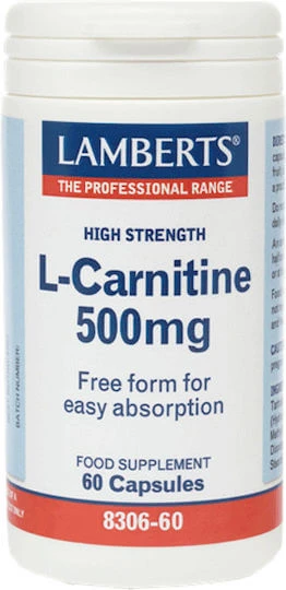 Lamberts L-Carnitin mit Carnitin 500mg 60 Kapseln