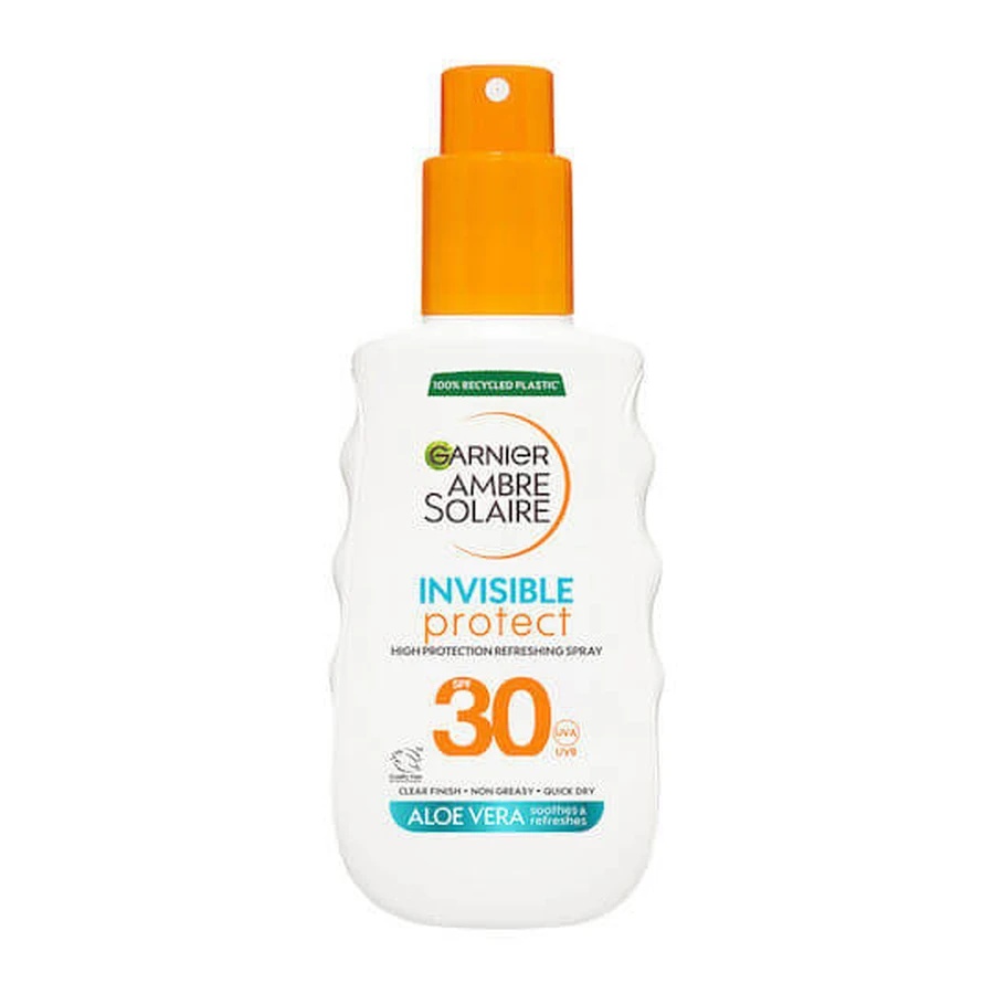 Garnier Invisible Protect Refresh Spray przeciwsłoneczny do twarzy i ciała SPF30 150ml: ceny i cechy