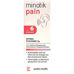 Epsilon Health Minotik Minotik Gotas Analgésicas para el alivio del dolor de oído, picor e inflamación 7gr