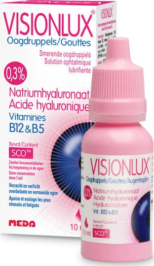 Novax Pharma Visionlux Hyaluronsäure Augentropfen für trockene Augen 10ml
