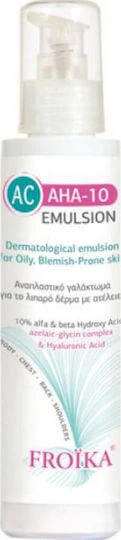 Froika AC AHA-10 24h aufpolsternde und ausgleichende Tages-Gesichtsemulsion mit SPF15 gegen Hautunreinheiten und Akne mit Hyaluronsäure 125ml