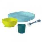 Set di quattro pezzi per il tavolo in silicone, blu, Beaba