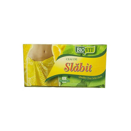 Ceai de slabit cu lamaie BioVit, 20 plicuri, Naturavit