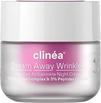 Clinea Dream Away Wrinkles Anti-Ageing Night Face Cream mit Panthenol und Peptiden 50ml