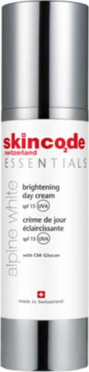 Skincode Essentials Alpine White Alpine White Sonnenschutzfaktor (SPF15) Feuchtigkeitsspendende und Hautunreinheiten bekämpfende Tagescreme mit