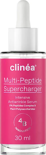 Clinea Multi-Peptide Supercharger Feuchtigkeitsspendendes und Anti-Ageing Gesichtsserum mit Peptiden und Hyaluronsäure zur Straffung und