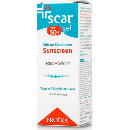 Froika Scar SPF50+ Silikon-Sonnenschutzgel für Narben, Akne und Verbrennungen 15ml