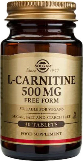 Solgar L-Carnitin mit Carnitin 500mg und Geschmacksrichtung Unaroma 30 Tabletten