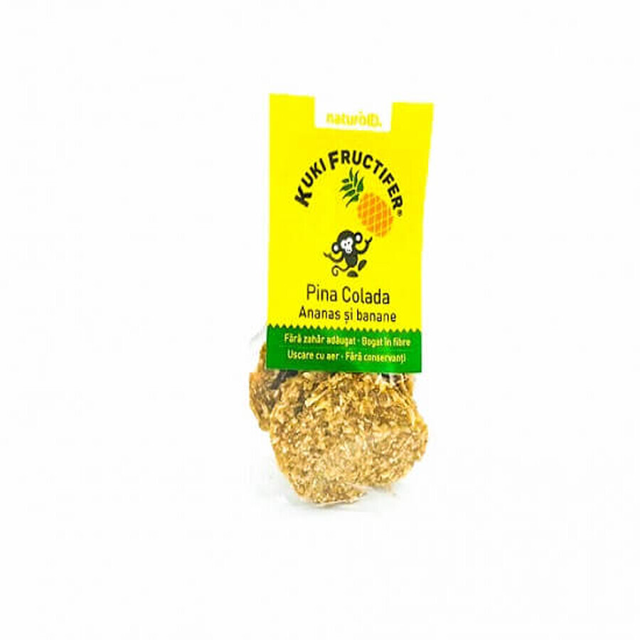 Snack din ananas si banane uscate Kuki Fructifer, 50g, NaturoID