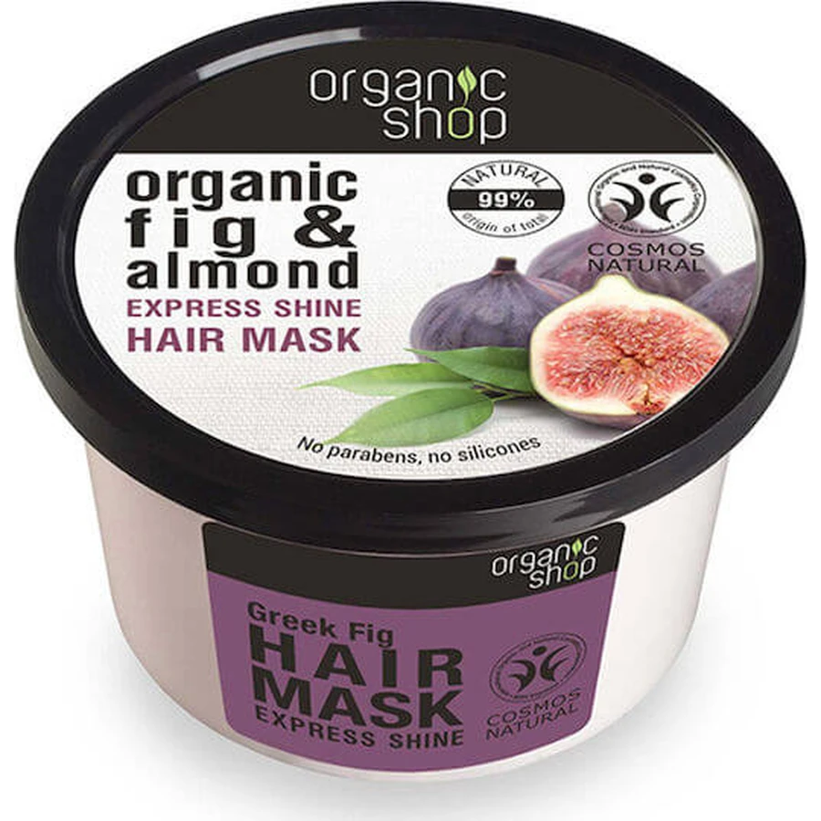 Organic Shop Organic Masque capillaire à la figue et à l'amande pour une brillance express et une conservation de la couleur 250ml