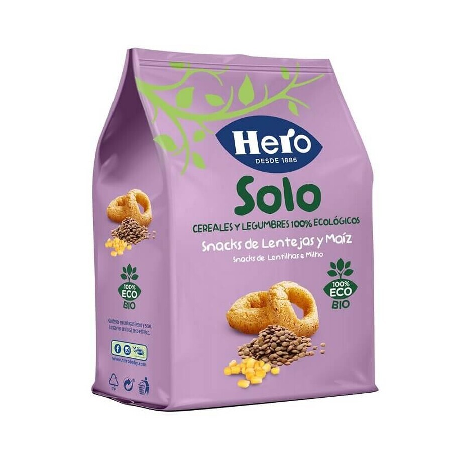 Snack linte si porumb Solo, 50 gr, Hero Baby