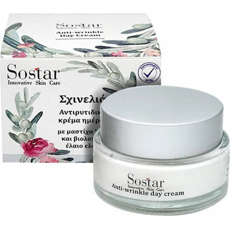 Sostar Sxinelia Crème de jour anti-âge pour le visage au Mastiha de Chios et à l'huile d'olive biologique 50ml
