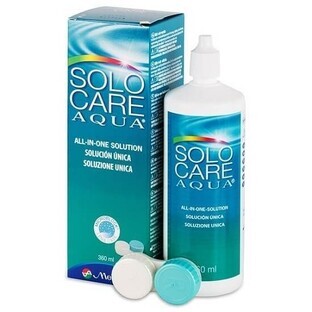 Solo-Care Aqua Kontaktlinsenpflegemittel + Linsenhalter, 360ml, Menicon
