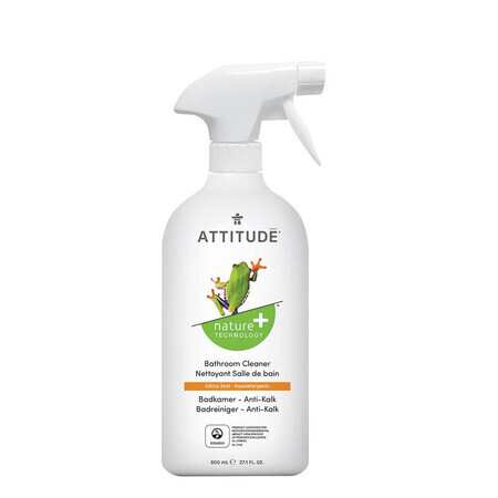 Solución para eliminar los depósitos calcáreos del cuarto de baño con piel de cítricos, 800 ml, Attitude