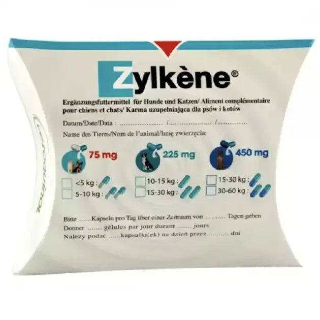 Zylkene 75mg, Beruhigungskapseln für Hunde und Katzen, 10tb