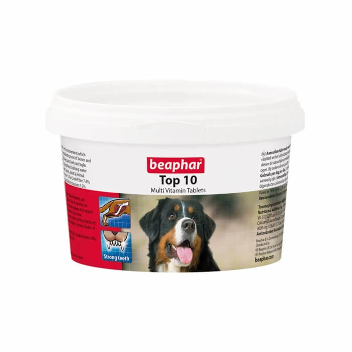 Nahrungsergänzungsmittel für Hunde beaphar top 10 multi vitamin tabletten 180tb/box