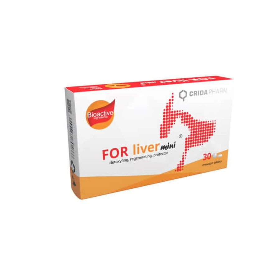 Supliment pentru caini si pisici cu afectiuni hepative, FOR liver mini, 30 capsule